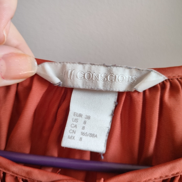 🌹The Quiet Luxury Collection🌹 H&M Brick Orange Peasant Blouse - Picture 15 of 17